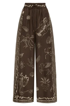 Sammy Silk Pant Chocolate