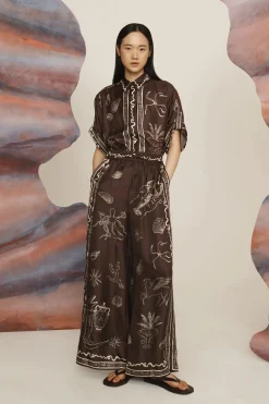 Sammy Silk Pant Chocolate