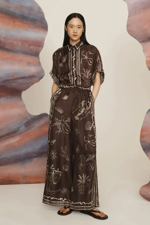 Sammy Silk Pant Chocolate