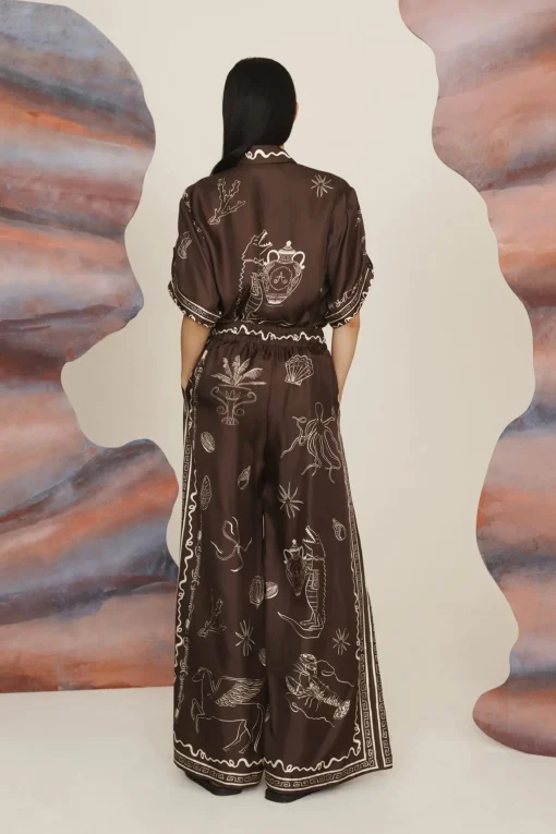 Sammy Silk Pant Chocolate