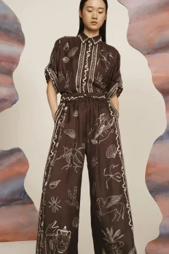 Sammy Silk Pant Chocolate