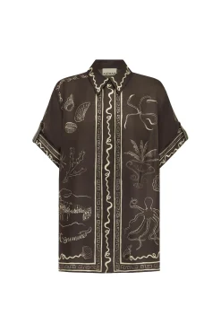 Sammy Silk Shirt Chocolate