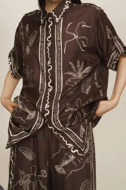 Sammy Silk Shirt Chocolate
