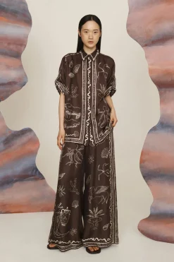 Sammy Silk Shirt Chocolate
