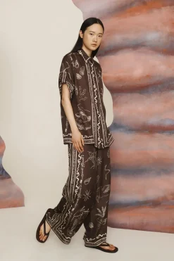 Sammy Silk Shirt Chocolate