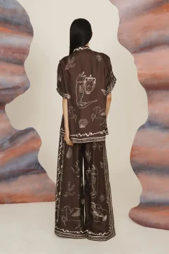 Sammy Silk Shirt Chocolate
