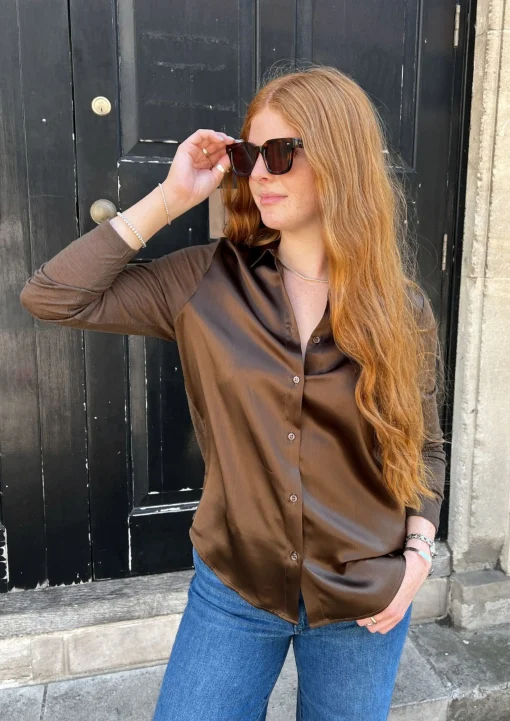 Silk Front Shirt Cocoa