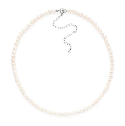 Simple Button Pearl Necklace