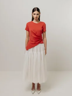 Single Tiered Skirt White