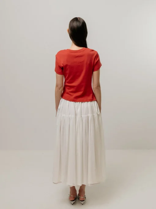 Single Tiered Skirt White