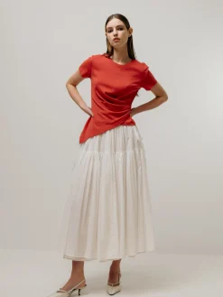 Single Tiered Skirt White