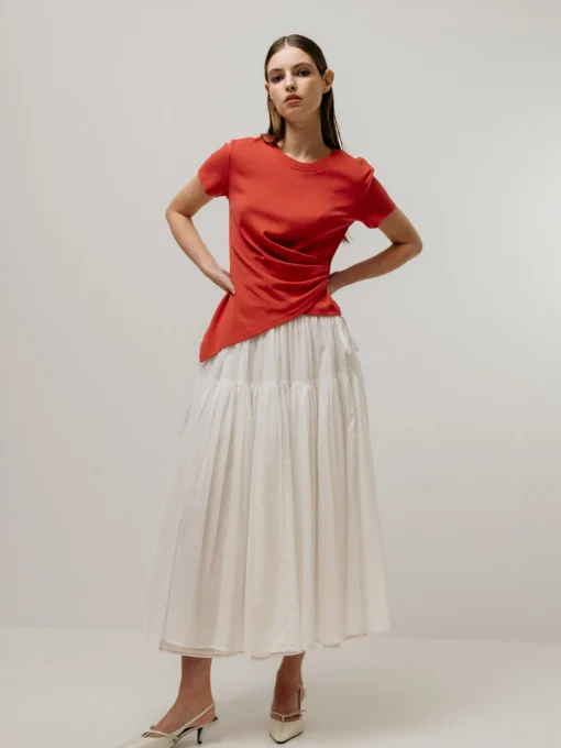 Single Tiered Skirt White