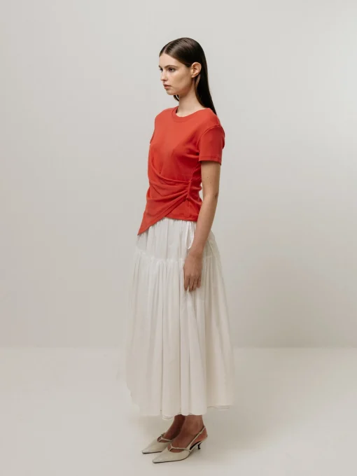 Single Tiered Skirt White