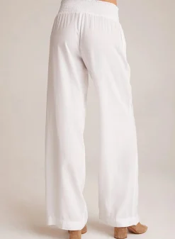 Smocked Waist Trousers White