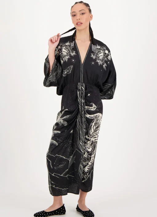 Sophia Kimono Dress Black Magic