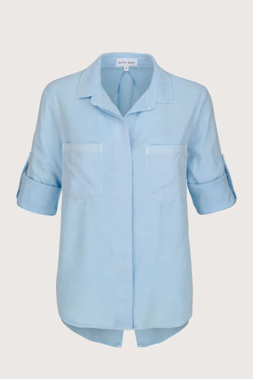 Split Back Shirt Clear Water