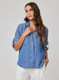 Split Back Shirt Moonlit Haze Wash