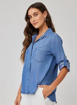 Split Back Shirt Moonlit Haze Wash