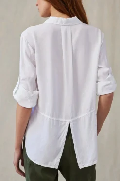Split Back Shirt White