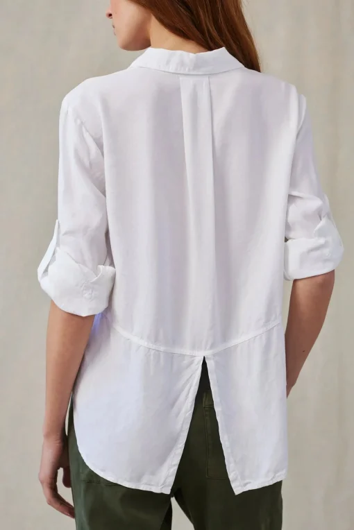 Split Back Shirt White