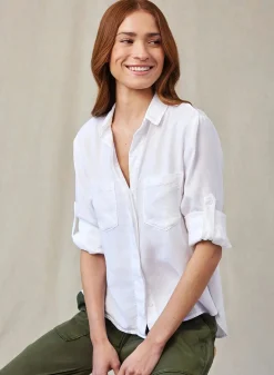 Split Back Shirt White