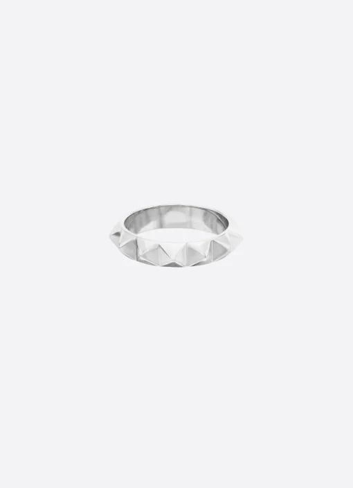 Studded Stack Ring Silver