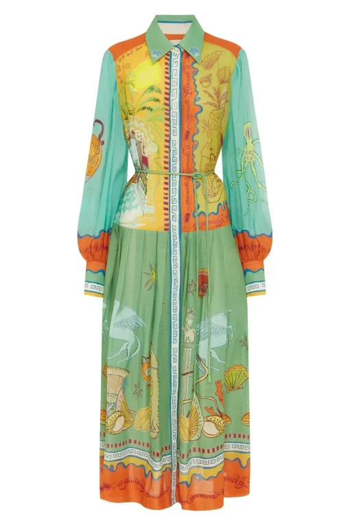 Surrealist Summer Ramie Shirtdress