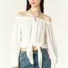 Talena Off-The-Shoulder Shirt White