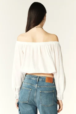 Talena Off-The-Shoulder Shirt White
