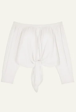 Talena Off-The-Shoulder Shirt White