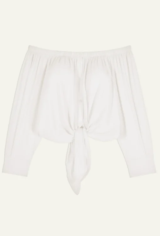 Talena Off-The-Shoulder Shirt White