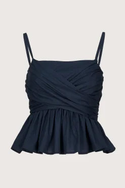 Tie Front Blouse Navy