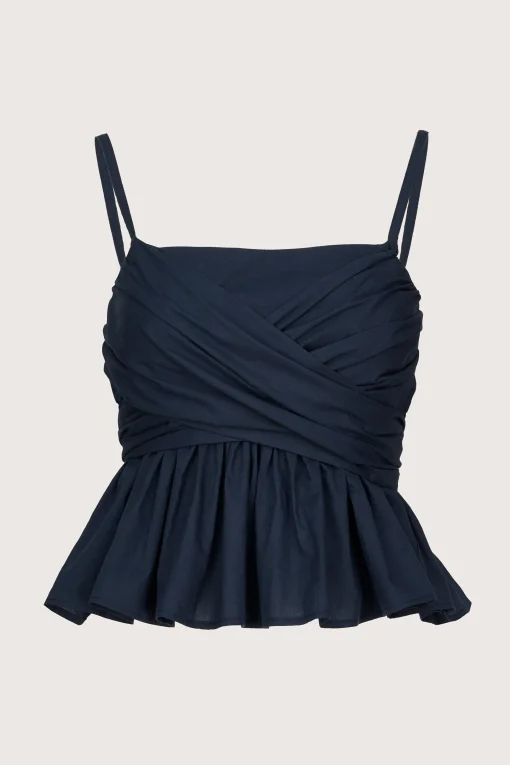 Tie Front Blouse Navy