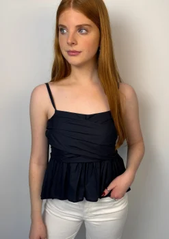 Tie Front Blouse Navy