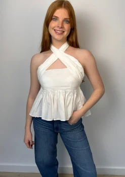 Tie Front Blouse White