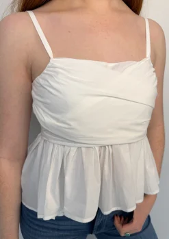 Tie Front Blouse White