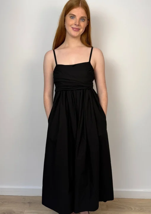 Tie Front Dress Black