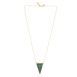 Triangle Pendant Necklace Malachite