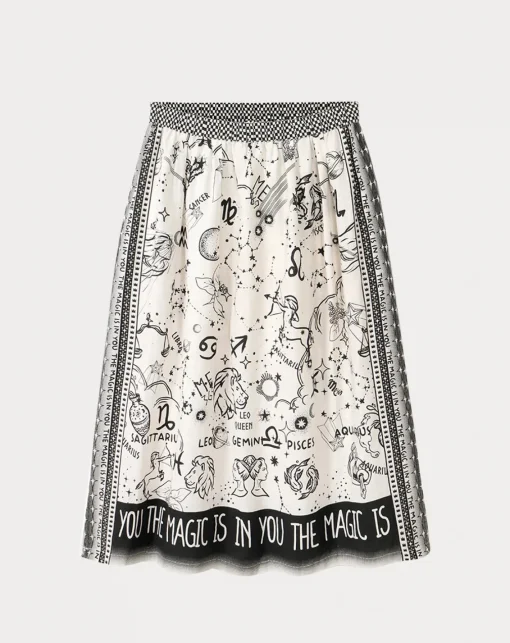 Vanessa Zodiac Printed Midi Skirt