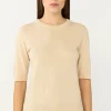 Vigga SS Lurex Knit Vanilla White