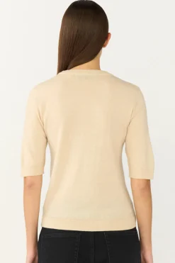 Vigga SS Lurex Knit Vanilla White