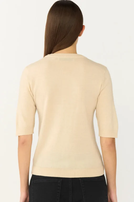 Vigga SS Lurex Knit Vanilla White