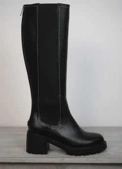 Vitello Block Heel Boot Black