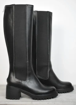 Vitello Block Heel Boot Black