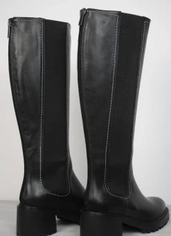 Vitello Block Heel Boot Black