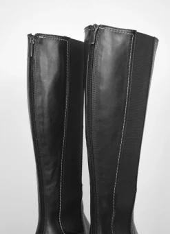 Vitello Block Heel Boot Black