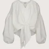 Volume Sleeve Lace Blouse White