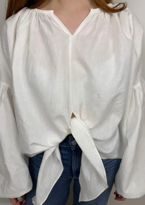 Volume Sleeve Lace Blouse White