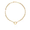 Wavy Open O Chain Necklace Gold