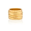 Wavy Twist Band Ring Gold